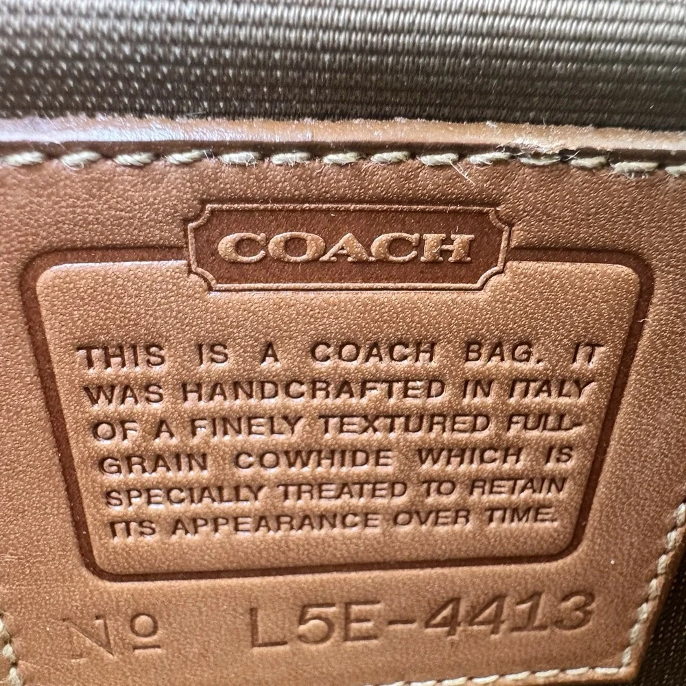 COACH Vintage Gracie Bag 4413 Leather Brown Turnlock Shoulder ~ Made In Italy